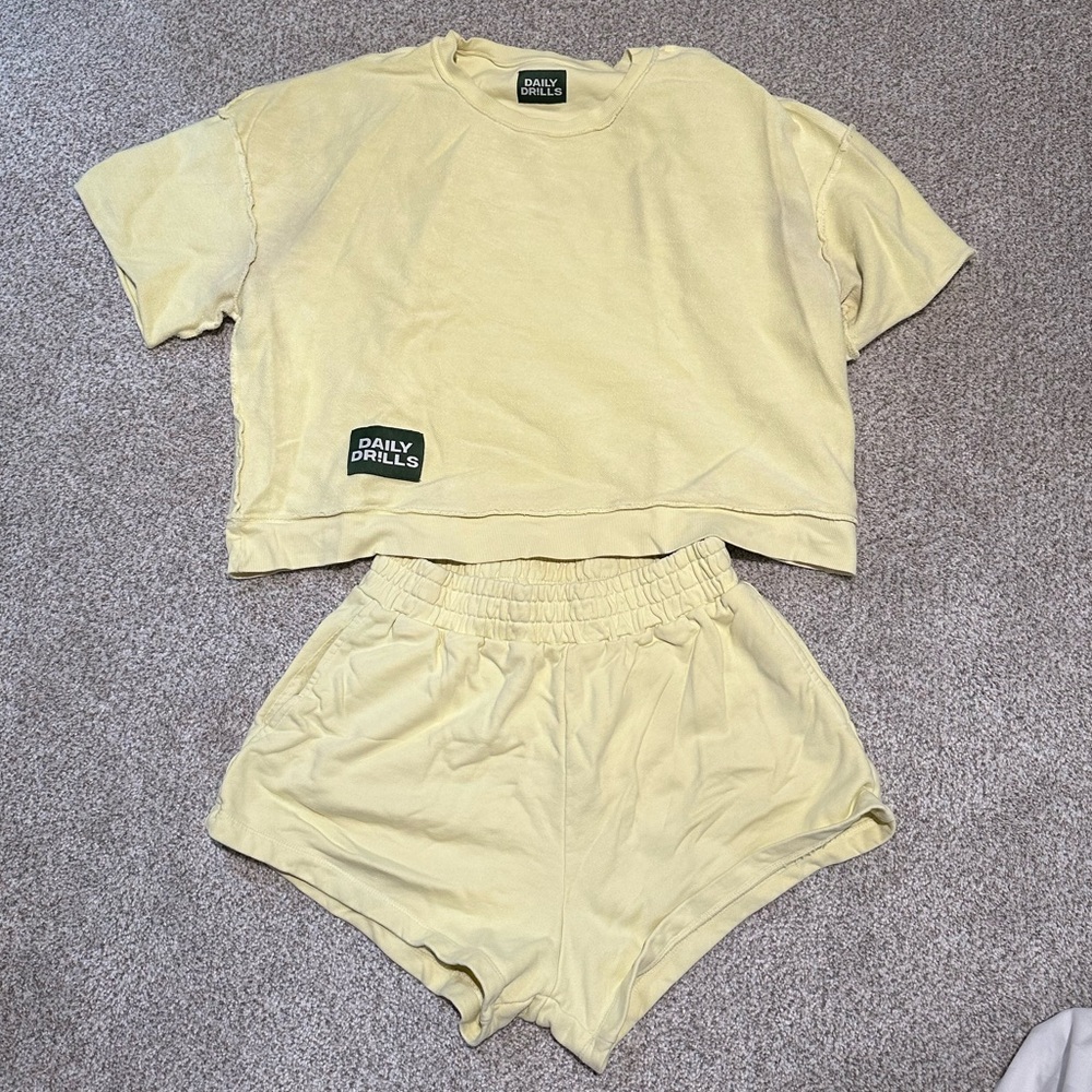 Daily Drills Light Yellow Casual Set